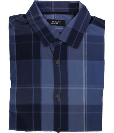 Alfani Mens Plaid Ls Button Up Shirt - XL