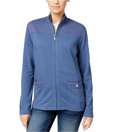 Karen Scott Womens Quilted Zip-Front Fleece Jacket - XS