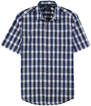Alfani Mens Slim Fit Checked Button Up Shirt - S