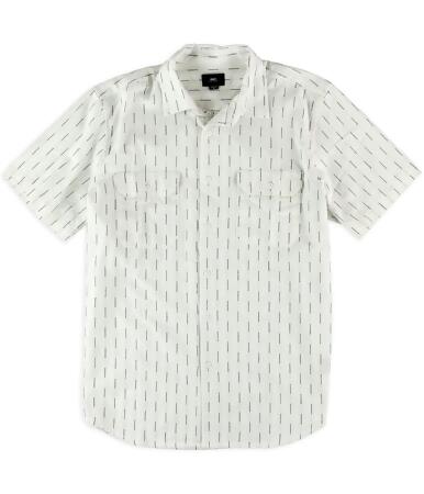 Obey Mens Norris Woven Trim Fit Button Up Shirt - S