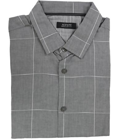 Alfani Mens Windowpane Button Up Shirt - 2XL