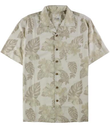 Tasso Elba Mens Tropical Silk Button Up Shirt - XL