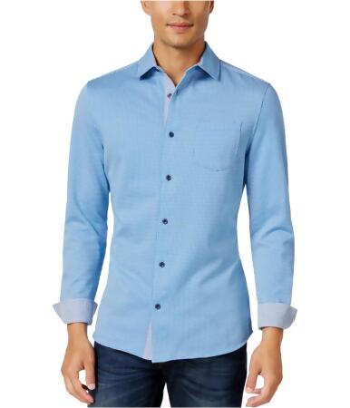 Tasso Elba Mens Jacquard Ls Button Up Shirt - L