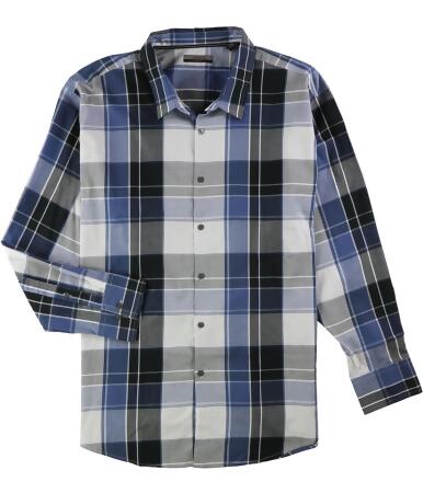 Alfani Mens Plaid Ls Button Up Shirt - Big 3X