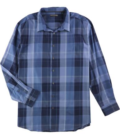 Alfani Mens Plaid Ls Button Up Shirt - 4XLT