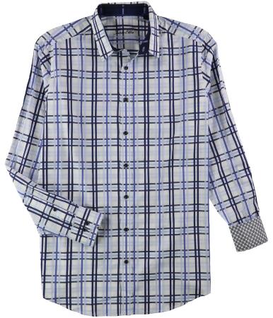 Tasso Elba Mens Plaid Ls Button Up Shirt - LT