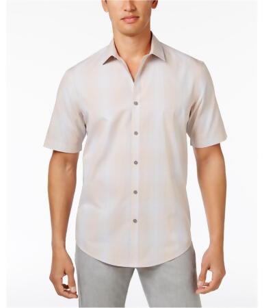 Alfani Mens Ombre Plaid Ss Button Up Shirt - Big 3X