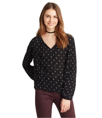 Aeropostale Womens Diamond Ls Tunic Blouse - M