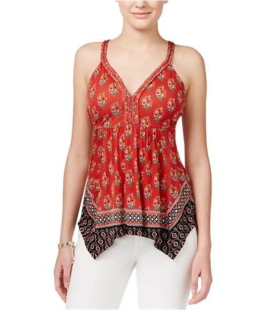 American Rag Womens Printed Handkerchief-Hem Tank Top - XL