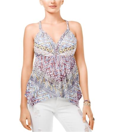 American Rag Womens Printed Handkerchief-Hem Tank Top - XL