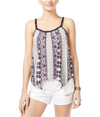 American Rag Womens Printed Handkerchief-Hem Tank Top - M