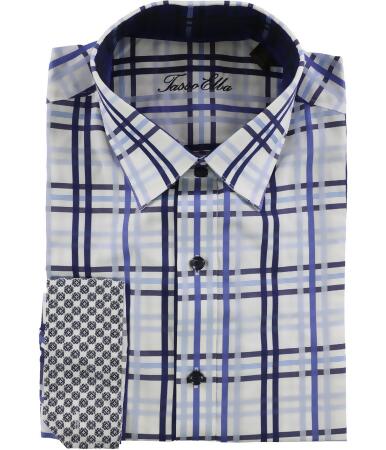 Tasso Elba Mens Plaid Ls Button Up Shirt - L