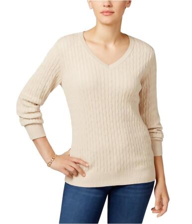 Karen Scott Womens Marled Cable Knit Sweater - XL