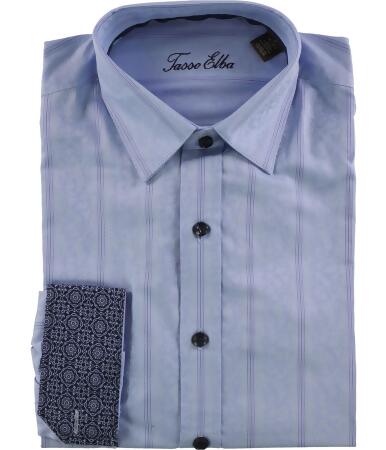Tasso Elba Mens Paisley Stripe Button Up Shirt - M
