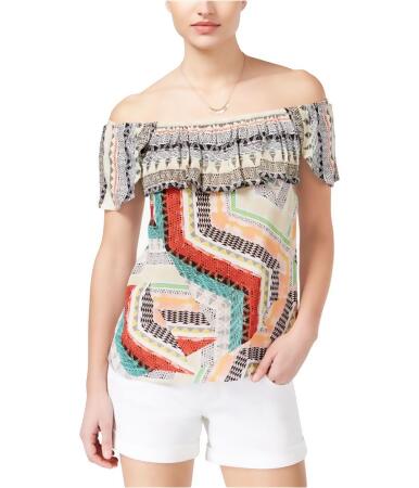 American Rag Womens Printed Off-The-Shoulder Pullover Blouse - XS