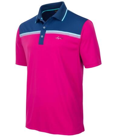 Greg Norman Mens Colorblocked Performance Rugby Polo Shirt - S