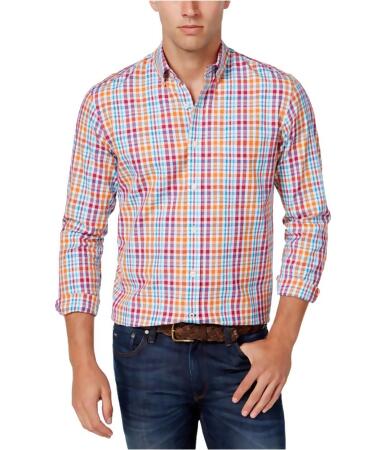 Club Room Mens Multi-Check Ls Button Up Shirt - 2XL