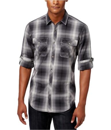 I-n-c Mens Thymine Plaid Button Up Shirt - M