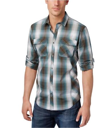 I-n-c Mens Thymine Plaid Button Up Shirt - XL