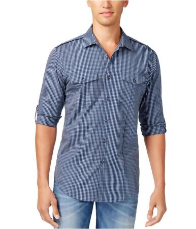 I-n-c Mens Barnes Checked Button Up Shirt - S