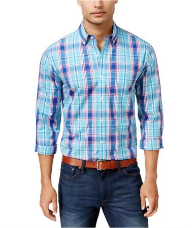 Club Room Mens Plaid Ls Button Up Shirt - 2XL