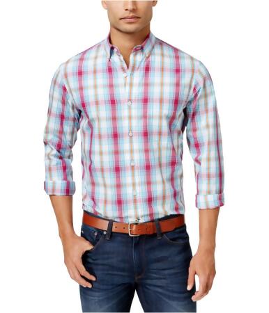 Club Room Mens Plaid Ls Button Up Shirt - S