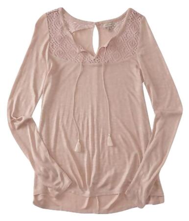 Aeropostale Womens Lace Ls Embellished T-Shirt - S