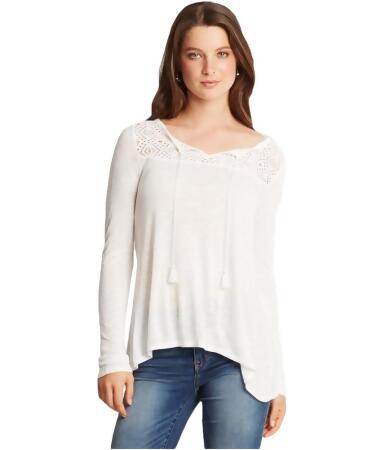 Aeropostale Womens Lace Ls Embellished T-Shirt - XS