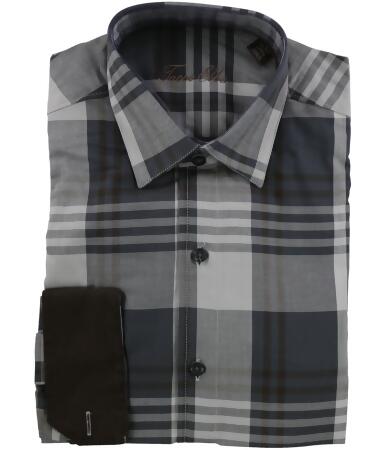 Tasso Elba Mens Plaid Ls Button Up Shirt - S