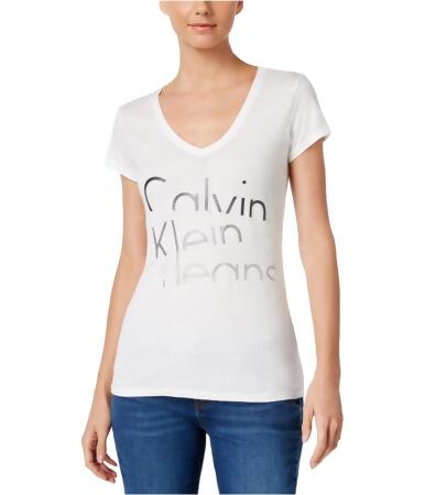 Calvin Klein Womens Stacked Logo Graphic T-Shirt - XL