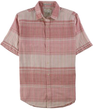 Tasso Elba Mens Cross-Dyed Plaid Button Up Shirt - M