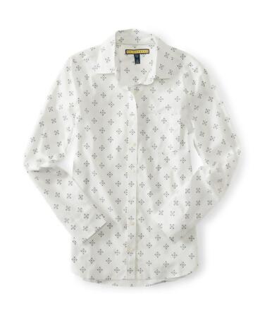 Aeropostale Womens Dot Print Button Up Shirt - XS