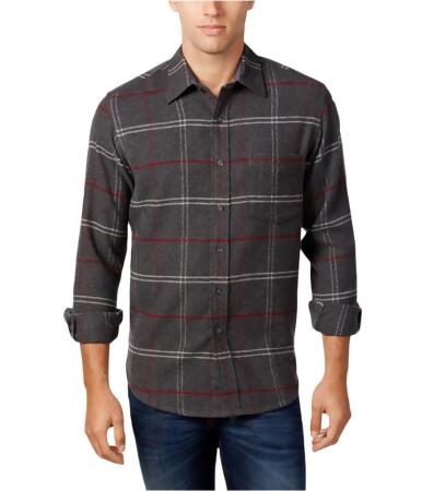 Club Room Mens Plaid Ls Button Up Shirt - 2XL