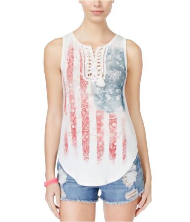 American Rag Womens Americana Lace-Up Tank Top - XS