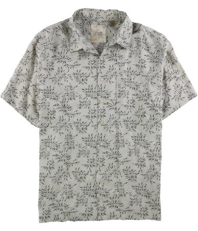 Tasso Elba Mens Leaf Print Ss Button Up Shirt - XLT