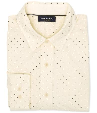 Nautica Mens Dot-Print Button Up Shirt - L