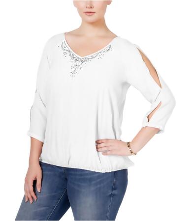 Jm Collection Womens Cold-Shoulder Pullover Blouse - 3XL