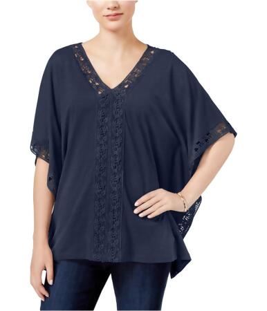 Jm Collection Womens Poncho Pullover Blouse - L