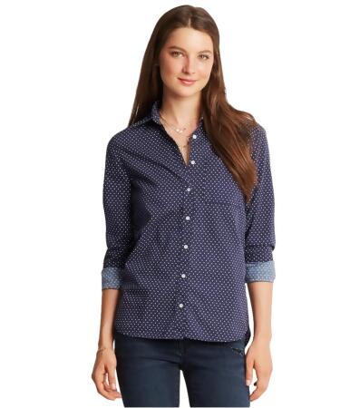 Aeropostale Womens Polka Dot Button Up Shirt - M