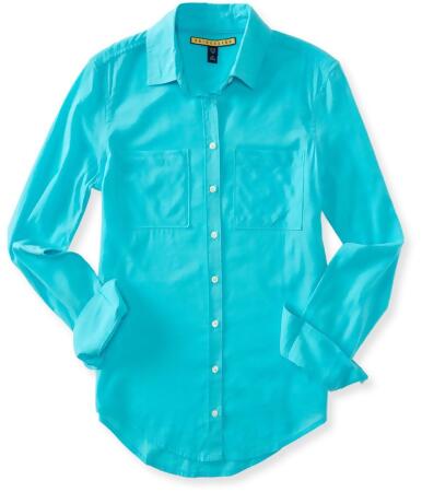 Aeropostale Womens Casual Ls Button Up Shirt - S