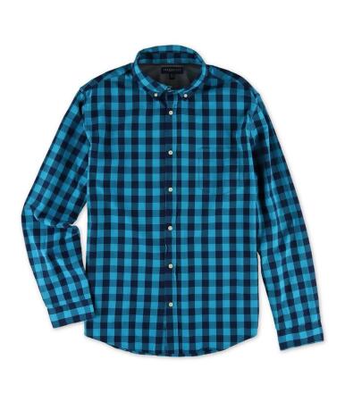 Aeropostale Mens Gingham Ls Button Up Shirt - L