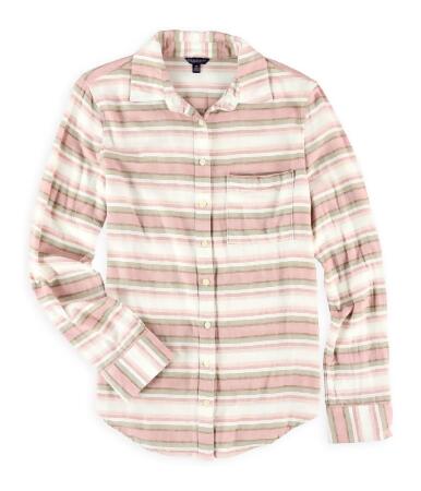 Aeropostale Womens Striped Flannel Button Up Shirt - M