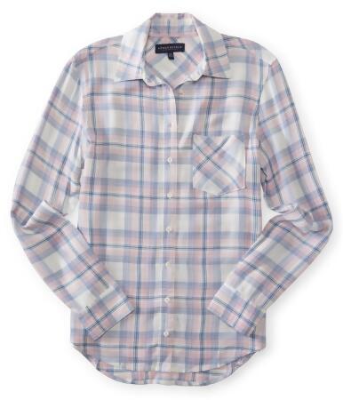 Aeropostale Womens Flannel Plaid Button Up Shirt - L