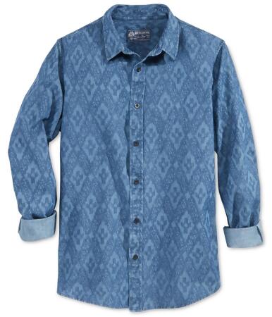 American Rag Mens Geo-Print Denim Button Up Shirt - XS