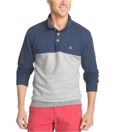 Izod Mens Colorblocked Henley Shirt - L