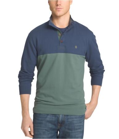 Izod Mens Colorblocked Henley Shirt - L