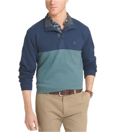 Izod Mens Colorblocked Henley Shirt - L