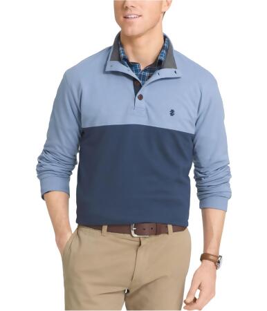 Izod Mens Colorblocked Henley Shirt - L