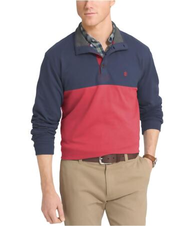 Izod Mens Colorblocked Henley Shirt - M