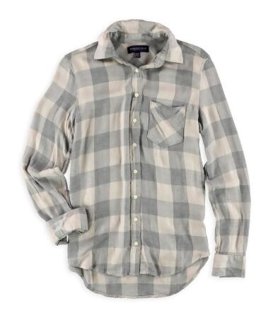 Aeropostale Womens Herringbone Plaid Button Up Shirt - XS